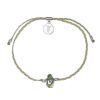 Accessories Tiger Frame Silver Jewels | Tiger Frame Peridot Crystal Silver Bracelet- Green/Cream