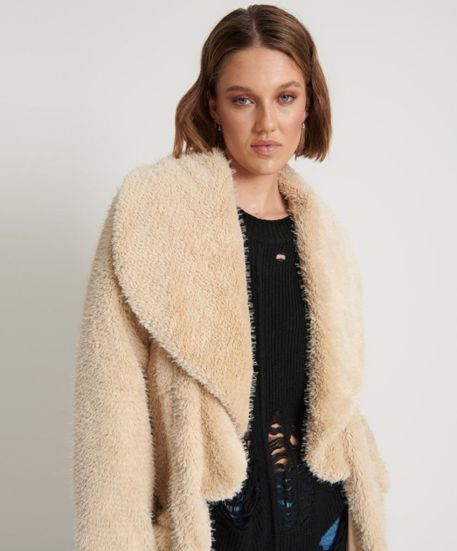 Fashion One Teaspoon Tops | The Wanderland Faux Fur Coat- Cream