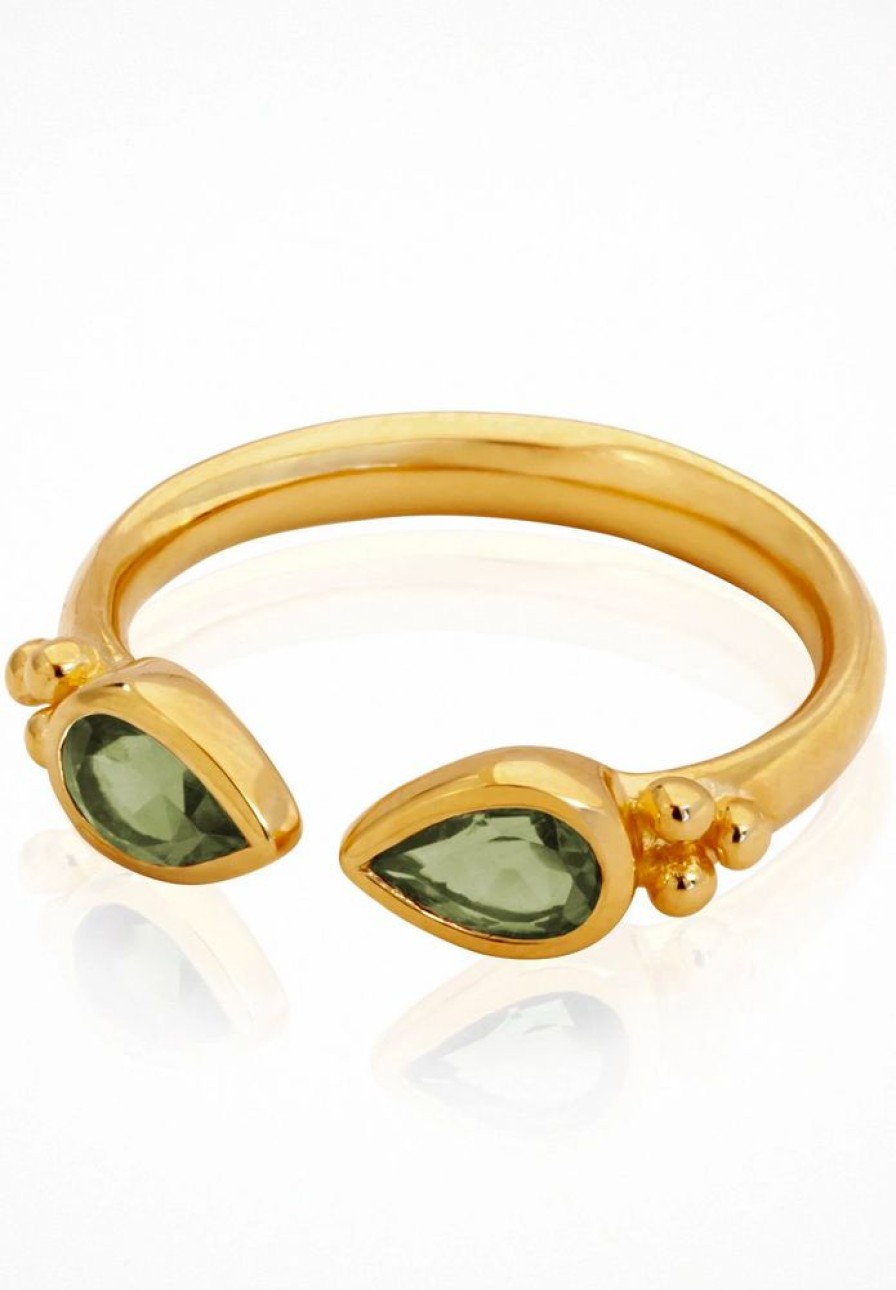 Accessories Temple of the Sun Gold Jewels | Sarra Ring - Apatite