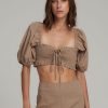 Fashion Lilya Tops | Toffee Crop Top- Bark